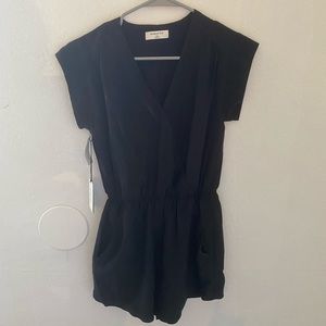 Black silky romper